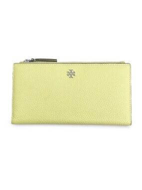 Tory Burch | NWT Blake ColorBlock Slim Envelope Wallet Yellow Pinefrost Silver